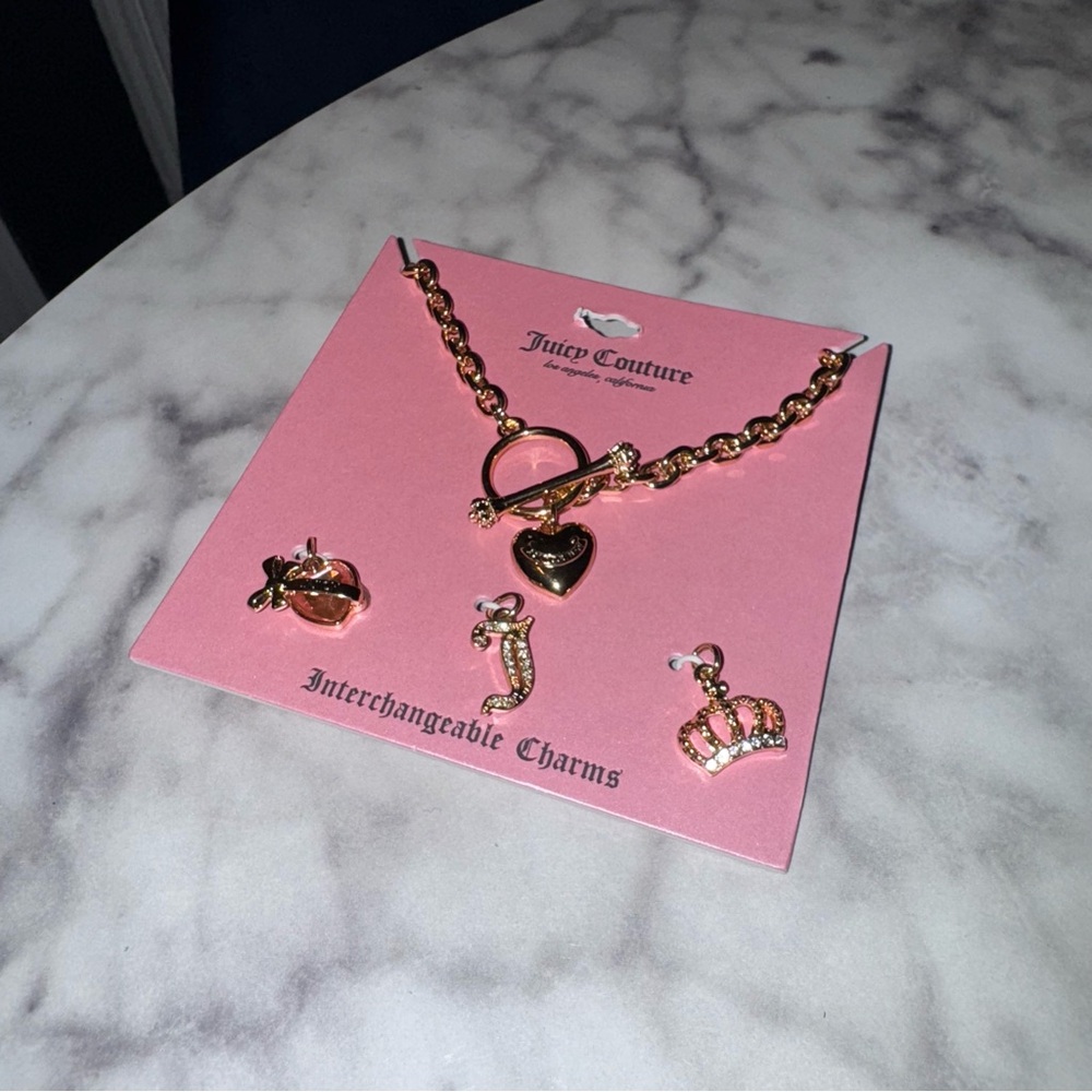 Juicy couture necklace set with charms